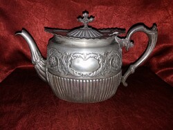 Antik angol ezüstözött Victoriánus korabeli díszes teás kanna!