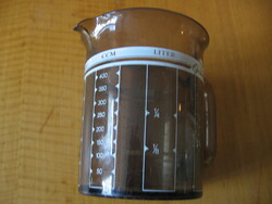 Retro füst színű műanyag GOURMET mérő pohár, mérő kancsó