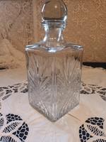 Old crystal glass whiskey slabs with glass stoppers for sale!