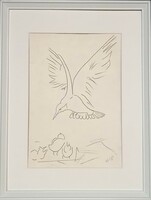 Etetés.32x42 cm, akvarellceruza,eredeti. Prima díjas művész alkotása. Károlyfi Zsófia/1952
