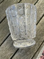 Pazar csiszolású kis kristály váza