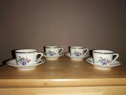 Floral pattern | Set of 4 hólloház porcelain coffee cups | 6.8*4 cm