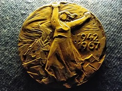 Csehország Lidice 1942-1967 bronz emlékérem 28,24g 38mm (id64555)