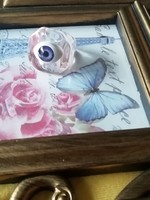 Gyönyörűséges lila gyűrű 17 méretű szem védelmező
