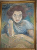 Női arckép Vaszary J.szignó.