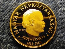 Ignatius Semmelweis commemorative coin series gold 50 forints 4.2g 1968 bp pp (id80252)