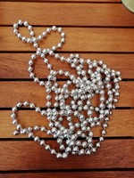 Silver pearl garland Christmas tree decoration - retro