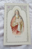 Antik litho/litográfiás vallási képeslap/szentkép Szent Hedvig 1910 körüli