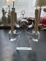 Quality German kunst & handwerk ice glass angel candle holder