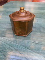 Square antique copper box (7.5x7.2 cm)
