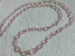 Rose quartz necklace with 925 silver clasp