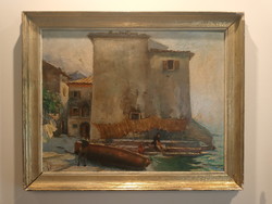 Baroni, Vecchio kikötője olaj festmény 1910. körül