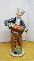 Accordion street musician from East Germany, unique antique artefact rarity