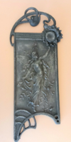 Art Nouveau cast iron relief plaque. Negotiable.