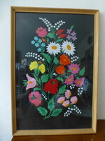 Embroidered large Kalocsa wall picture