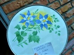 Antik virágmintás porcelán tortatál 28 cm