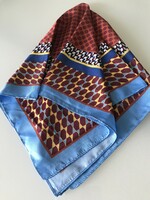 Retro scarf with several abstract patterns, beautiful colors, 70 x 70 cm