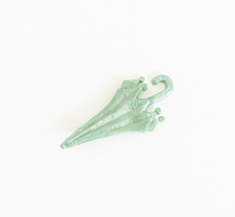 Retro bakelit bross - zöld esernyő - műanyag ékszer - melltű, kitűző