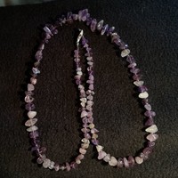 Mineral necklace - amethyst (65 cm)