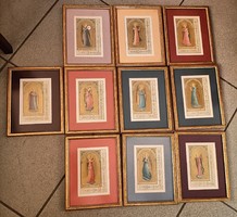 10 angel pictures in a gilded frame