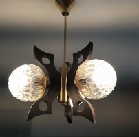 Retro chandelier for sale! 3 Branch wood/copper combination