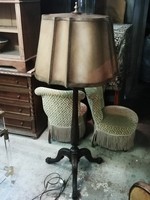 Old lion's claw wooden floor lamp