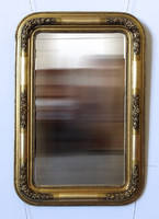 1N313 Antik aranyozott Biedermeier tükör 97 x 65 cm