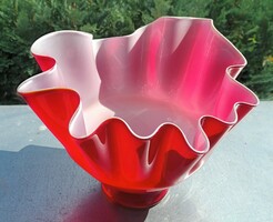 Beautiful ruby red blown glass centerpiece by Fabio caseli