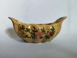 Italian vintage faience boat bowl from the workshop of master Gubbio in Biagioli