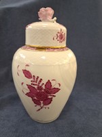 Herend vase with lid, 20 cm.