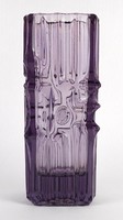 1O240 Vladislav Urban - Sklo Union cseh lila művészi üveg váza 1968 20 cm