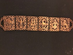 Very showy bijou bracelet/bracelet, probably made of copper alloy. Horoscope decoration.