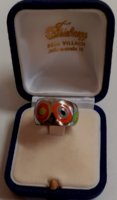 Marked Swatch in stainless steel ring with fire enamel decoration