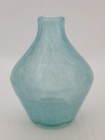 Karcagi fátyolüveg váza, türkizkék - 12 cm