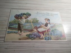 Antik Üdvözlő képeslap. Dombornyomott. Az 1900as évek elejéről.