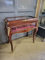 French jewelry table with an openable glass section