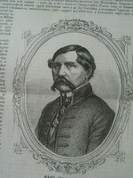 S0648 Báró Jósika Miklós - Báró Jósika Julianna  cikk és  fametszet egy 1861-es újságból