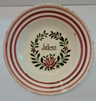 Folk Hólloháza ceramic decorative plate with Julcsa inscription