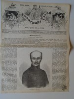 S0598 Bezerédi Bezerédj István, politikus, Szerdahely  -fametszet és cikk-1861-es újság címlapja