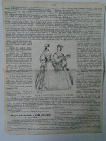 S0650  Magyar női viseletek a XVIII századból  cikk és  fametszet egy 1861-es újságból