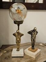 Art deco statue and statue-lamp