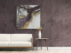 Andrea Elek - AMETISZT - absztrakt festmény - 70x70 cm