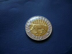 Uruguay 10 pesos 2011 puma! Bimetal! Ouch! Rare!
