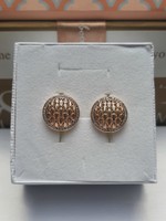 Gold-plated lens earrings with French clasp