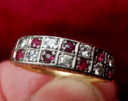 ARANY GYŰRŰ BRILIÁNS , RUBIN  TERMÉSZETES KÖVEKKEL