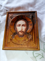 Vintage copper plated jesus icon