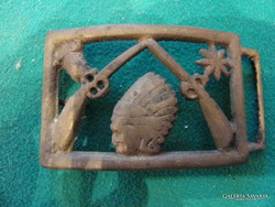 Native American head copper buckle 9x5.2 cm