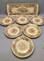 Zsolnay hand-painted porcelain sandwich and cake set with bamboo pattern