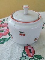 Alföldi porcelain cherry, cherry-patterned sugar bowl for sale!