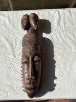 Régi afrikai fafaragás maszk szobor 47 cm.